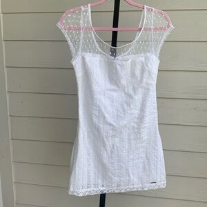 Y2K vintage Abercrombie and finch bridal shower lace mini lace dress 8